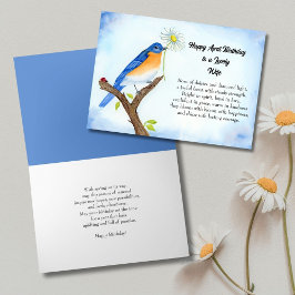 Echtgenote Gelukkige April Verjaardag met Blauwe V Kaart