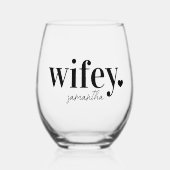 ECHTGENOTE | Gepersonaliseerde naam Passen getrouw Wijnglas Zonder Voet (Voorkant)