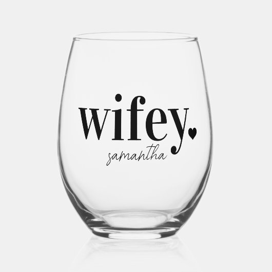 ECHTGENOTE | Gepersonaliseerde naam Passen getrouw Wijnglas Zonder Voet (Voorkant)