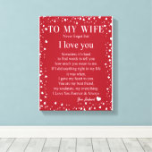 Echtgenote Gifts | Brief aan mijn vrouw-liefde van Canvas Afdruk (Insitu (Houten vloer))