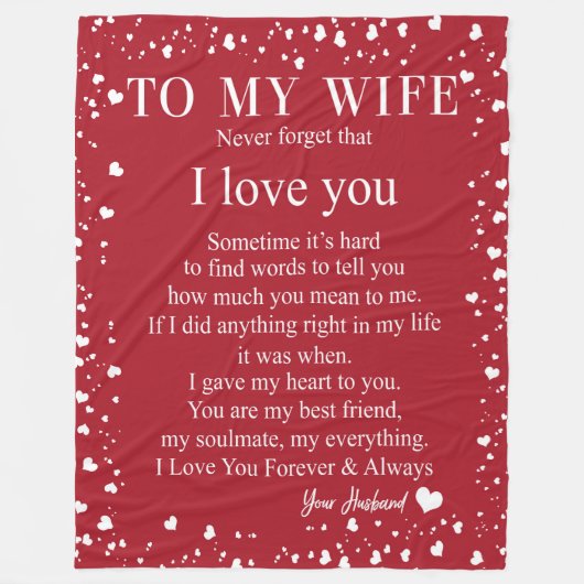 Echtgenote Gifts | Brief aan mijn vrouw-liefde van Fleece Deken (Voorkant)