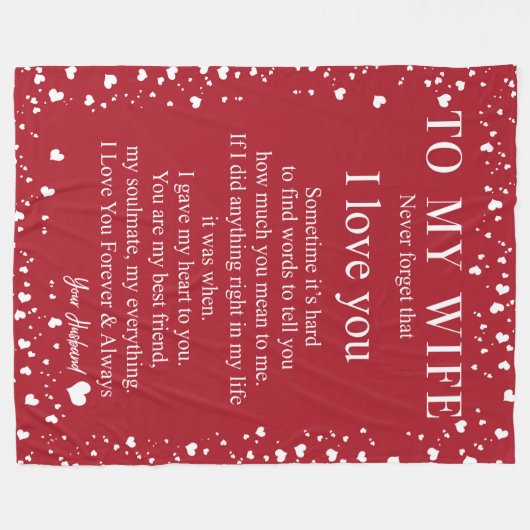 Echtgenote Gifts | Brief aan mijn vrouw-liefde van Fleece Deken (Voorkant (Horizontaal))