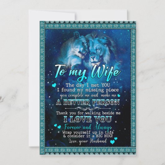 Echtgenote Gifts | Brief aan mijn vrouw-liefde van Kaart (Voorkant)