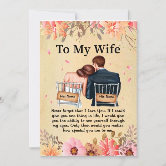 Echtgenote Gifts | Brief aan mijn vrouw-liefde van Kaart (Voorkant)