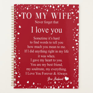 Echtgenote Gifts Brief aan mijn vrouw-liefde van Planner