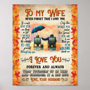 Echtgenote Gifts Brief aan mijn vrouw-liefde van Poster