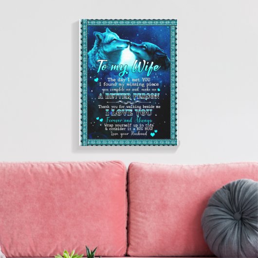 Echtgenote Gifts | Brief aan mijn vrouw waar ik va Canvas Afdruk (Insitu (Woonkamer))