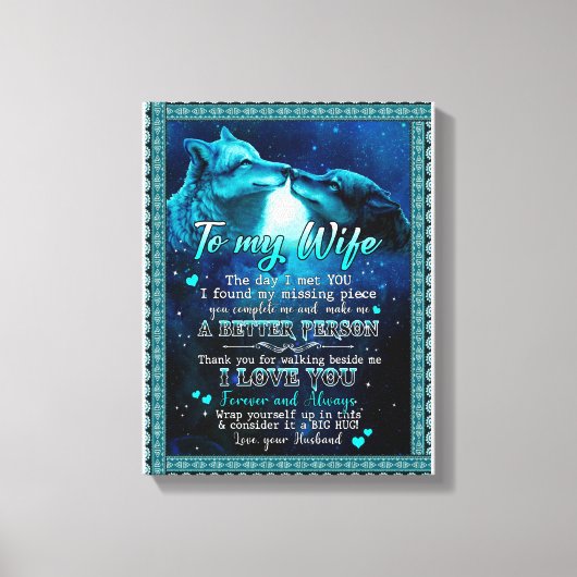 Echtgenote Gifts | Brief aan mijn vrouw waar ik va Canvas Afdruk (Voorkant)