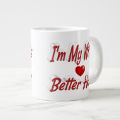 Echtgenote grappige rode tekst grote koffiekop (Voorkant rechts)