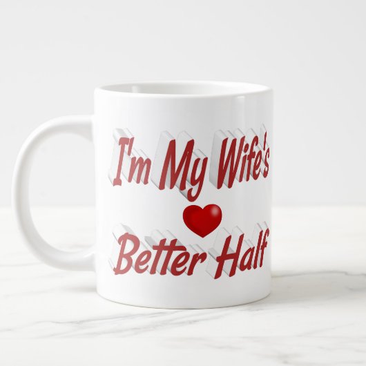 Echtgenote grappige rode tekst grote koffiekop (Links)