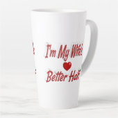 Echtgenote grappige rode tekst latte mok (Rechterhoek)