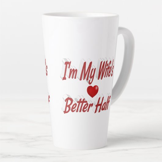 Echtgenote grappige rode tekst latte mok (Rechterhoek)