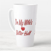 Echtgenote grappige rode tekst latte mok (Linkerhoek)