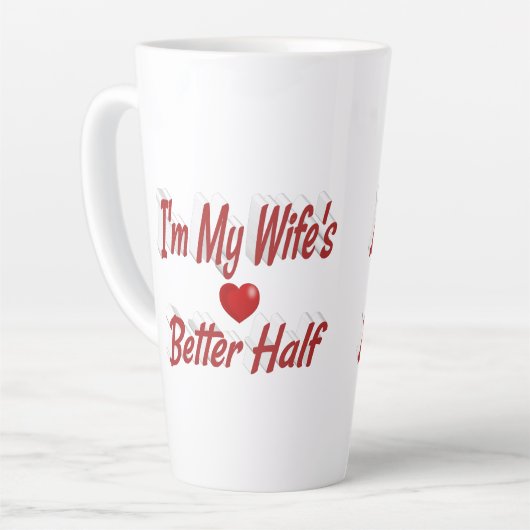 Echtgenote grappige rode tekst latte mok (Linkerhoek)