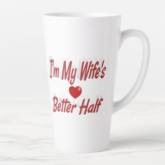 Echtgenote grappige rode tekst latte mok (Rechts)