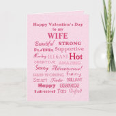 Echtgenote Happy Valentine's Day Words of Phoogs Feestdagen Kaart (Voorkant)