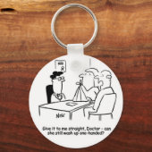 Echtgenote heeft een gebroken arm in een Sling. Fu Sleutelhanger (Voorkant)