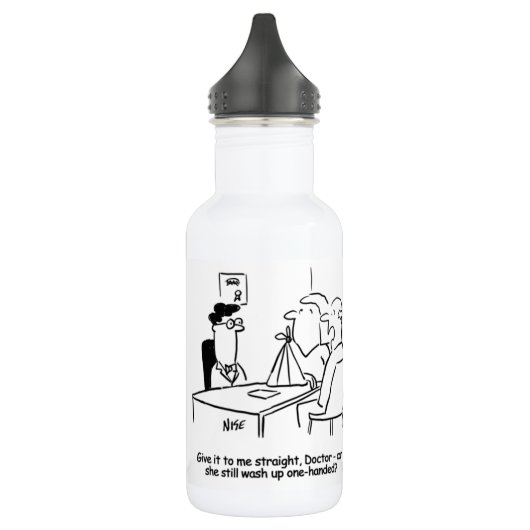 Echtgenote heeft een gebroken arm in een Sling Sta Waterfles (Links)