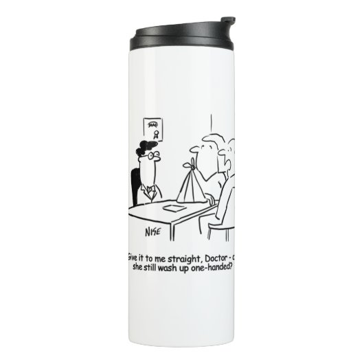 Echtgenote heeft een gebroken arm in een Sling The Thermosbeker (Gedraaid links)