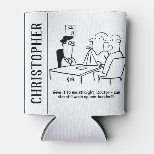 Echtgenote heeft een gebroken arm in een zingeling blikjeskoeler (Voorkant)