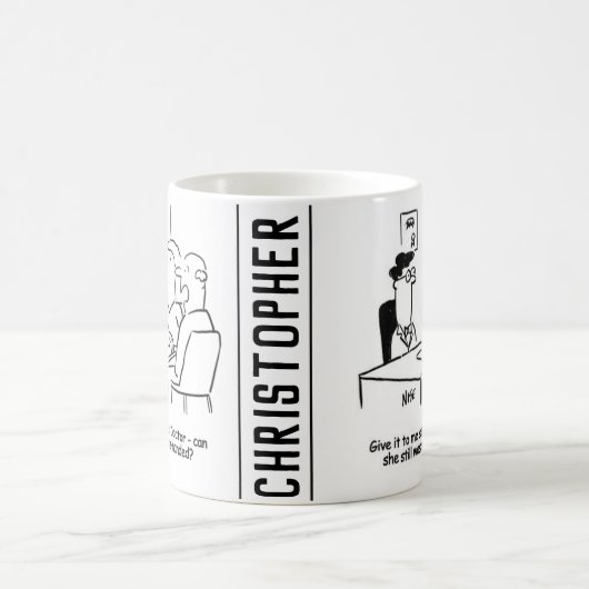 Echtgenote heeft een gebroken arm in een zingeling koffiemok (Center)