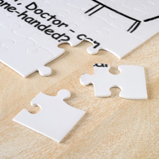 Echtgenote heeft een gebroken arm in een zingeling legpuzzel (Zijkant)