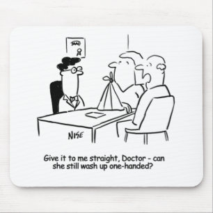 Echtgenote heeft een gebroken arm in een zingeling muismat