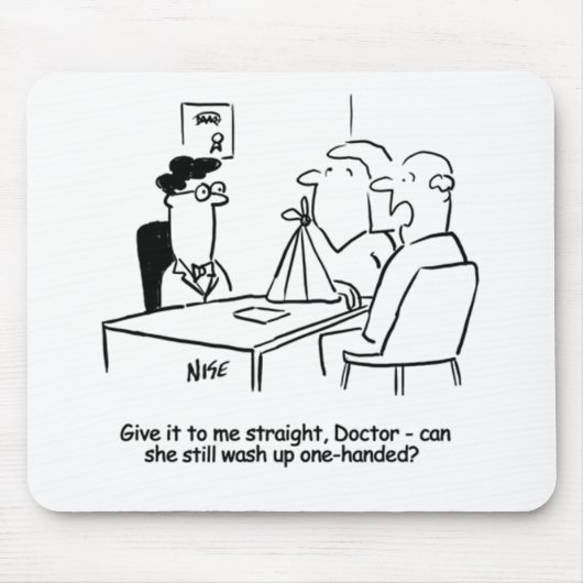 Echtgenote heeft een gebroken arm in een zingeling muismat (Voorkant)