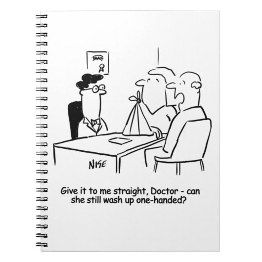 Echtgenote heeft een gebroken arm in een zingeling notitieboek (Voorkant)