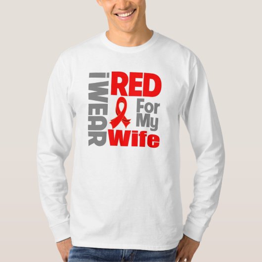 Echtgenote - Ik Draag Red Ribbon T-shirt (Voorkant)