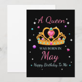 Echtgenote Is Een Koningin Geboren In Mei Save The Date (Voorkant / Achterkant)