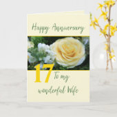 Echtgenote Jubileum  Jubileum Kaart (Gele Bloem)