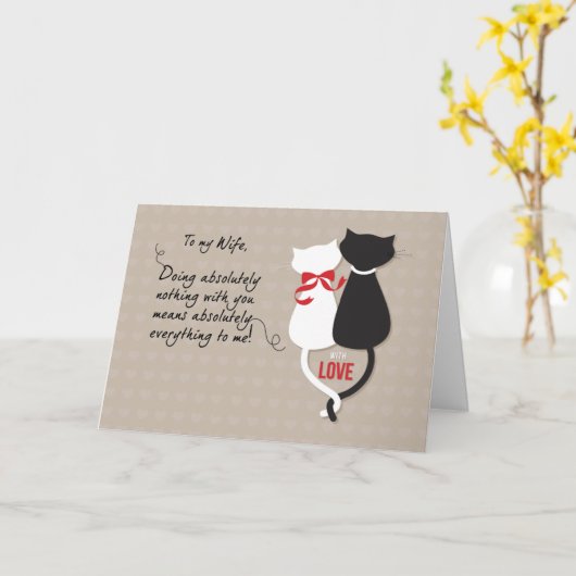 Echtgenote Jubileum zwart-wit katten in liefde Kaart (Gele Bloem)