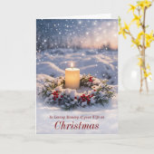 Echtgenote Kerst Herdenking met Memorial Candle Kaart (Gele Bloem)