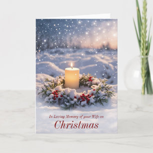Echtgenote Kerst Herdenking met Memorial Candle Kaart