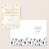 Echtgenote kerstbomen Gold Foil-kaart Folie Kaarten (Display)