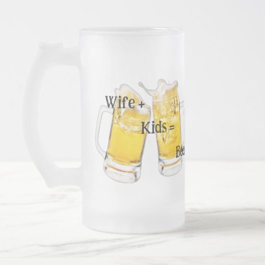 Echtgenote+Kinderen=Bier Bevroren Mok (Links)