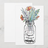 Echtgenote Kunst Geluk Is Een Mamaw Bedankkaart (Voorkant / Achterkant)