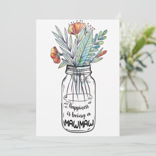 Echtgenote kunst geluk is een mawmaw bedankkaart (Staand voorkant)