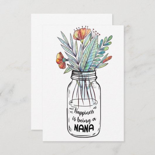 Echtgenote Kunst Geluk Is Een Nana Bedankkaart (Voorkant / Achterkant)