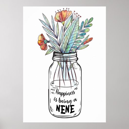 Echtgenote-kunst-geluk is een neen poster (Voorkant)