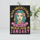 Echtgenote Kunst Kracht Van Vrouwen Geboren In Jan Bedankkaart (Staand voorkant)