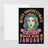 Echtgenote kunst macht van vrouwen geboren in janu bedankkaart (Voorkant / Achterkant)