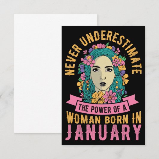 Echtgenote kunst macht van vrouwen geboren in janu bedankkaart (Voorkant / Achterkant)