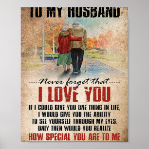 Echtgenote Kunst voor mijn man nooit vergeten Poster