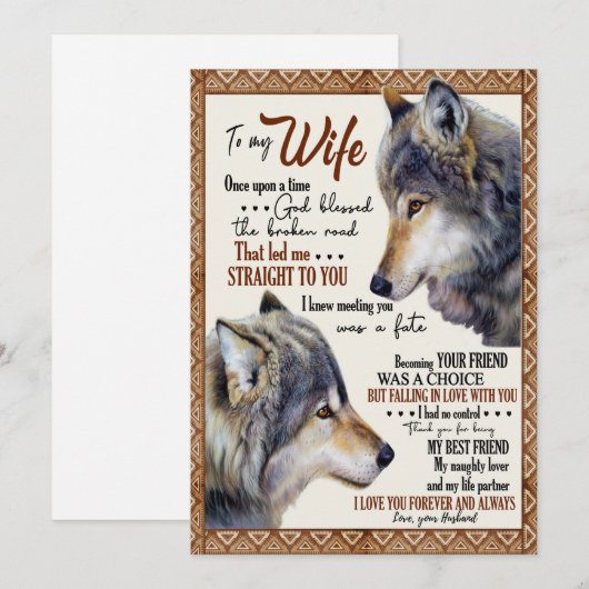 Echtgenote Lover| Voor mijn vrouw hou ik van jou a Feestdagenkaart (Voorkant / Achterkant)