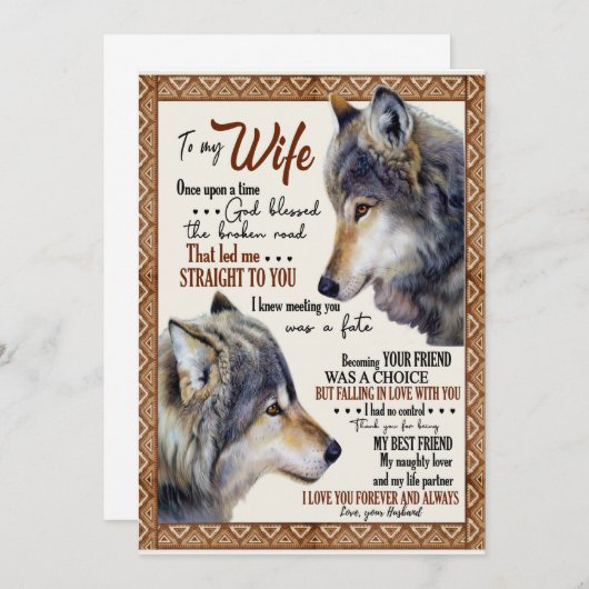 Echtgenote Lover| Voor mijn vrouw hou ik van jou a Kaart (Voorkant / Achterkant)