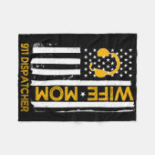 Echtgenote mam 911 Dispatcher ons Vlag Onafhankeli Fleece Deken (Voorkant (Horizontaal))