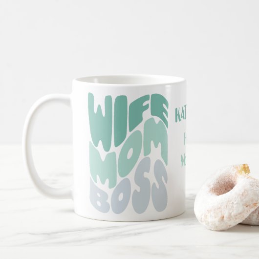 Echtgenote, mam, baas op maat koffiemok (Met donut)