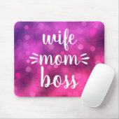 Echtgenote mam Boss Babe Fun Script Typografie Hot Muismat (Met muis)